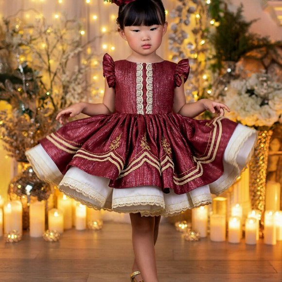 NWT DOLLCAKE Ruby Gleam In The Light Dress Holiday Special Party sz 8 - Picture 5 of 5